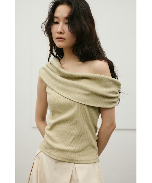 STYLEMIXER（スタイルミキサー）の「ギャザーオフショルトップ（Tシャツ/カットソー・レディース・ネイビー/アイボリー/ライトグリーン・FREE）」の20枚目の写真