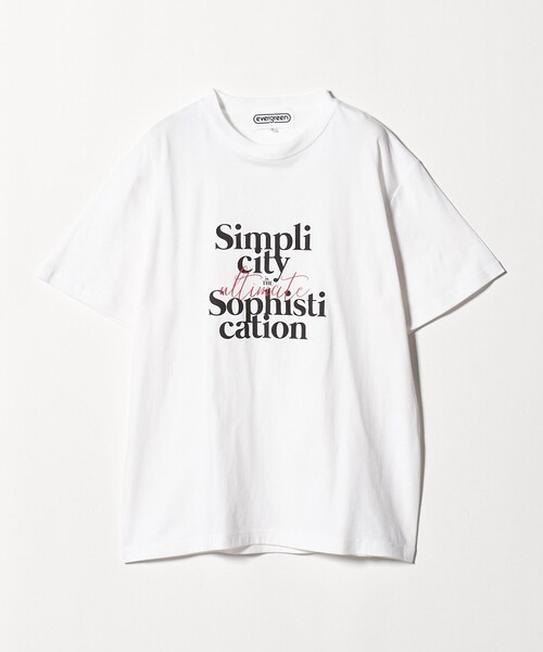 evergreen(エバーグリーン)の「<evergreen>SIMPLICITY プリント Tシャツ(Tシャツ/カットソー・メンズ・ホワイト・L/S/M)」の1枚目の写真