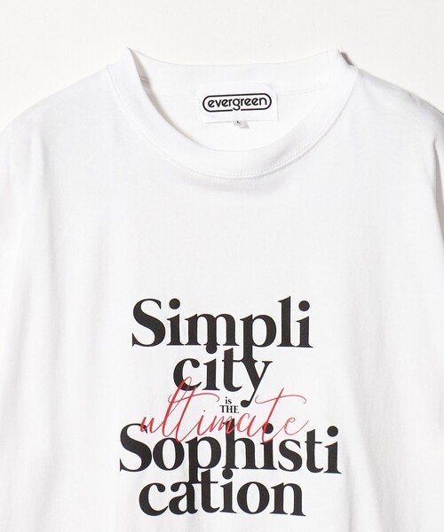 evergreen(エバーグリーン)の「<evergreen>SIMPLICITY プリント Tシャツ(Tシャツ/カットソー・メンズ・ホワイト・L/S/M)」の3枚目の写真