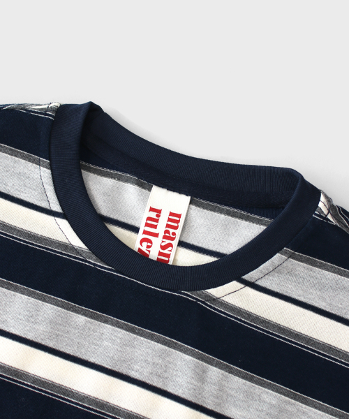 MASMARULEZ APPAREL(マスマルールズ アパレル)の「Multi Strip Long Sleeve_Navy(Tシャツ/カットソー・レディース・ネイビー・ONE SIZE)」の7枚目の写真