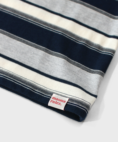 MASMARULEZ APPAREL(マスマルールズ アパレル)の「Multi Strip Long Sleeve_Navy(Tシャツ/カットソー・レディース・ネイビー・ONE SIZE)」の9枚目の写真