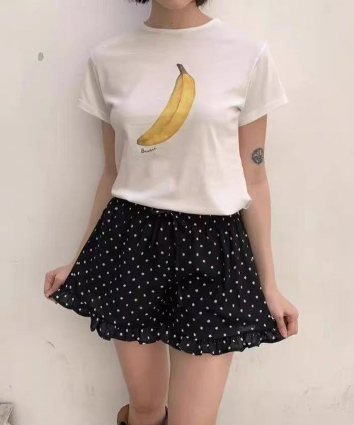 yuue' ( wear )(ユーイ)の「ドット柄フリルショートパンツ(その他パンツ・レディース・ホワイト/ブラック・FREE)」の15枚目の写真