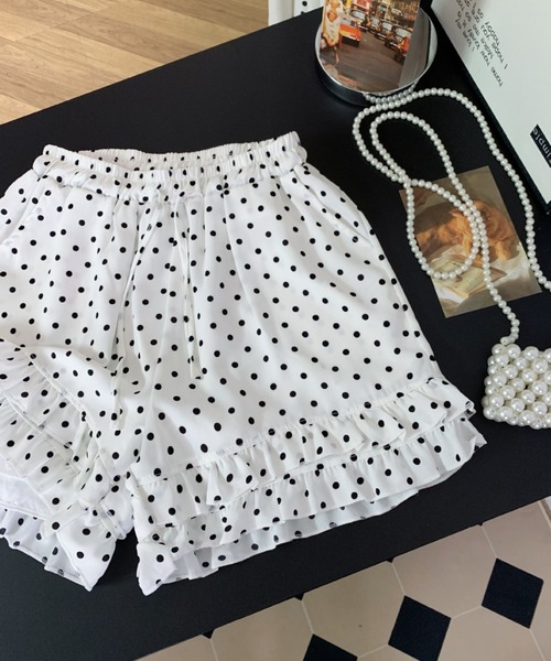 yuue' ( wear )(ユーイ)の「ドット柄フリルショートパンツ(その他パンツ・レディース・ホワイト/ブラック・FREE)」の12枚目の写真