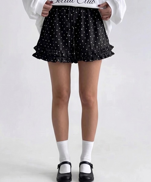 yuue' ( wear )(ユーイ)の「ドット柄フリルショートパンツ(その他パンツ・レディース・ホワイト/ブラック・FREE)」の14枚目の写真