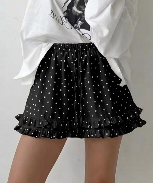 yuue' ( wear )(ユーイ)の「ドット柄フリルショートパンツ(その他パンツ・レディース・ホワイト/ブラック・FREE)」の13枚目の写真