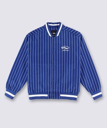 VANS（バンズ）の「TEAM ストライプ ベースボールジャケット / TEAM STRIPE BASEBALL True Blue VN000NES7WM1（スタジャン）」