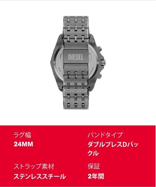 DIESEL(ディーゼル)の「ディーゼル 腕時計 メンズ アナログ ステンレス DZ4711(アナログ腕時計・メンズ・チャコールグレー・FREE)」の10枚目の写真