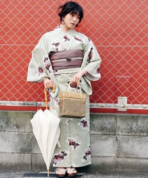 浴衣3点セット 綿麻 涼しげ上品糸菊（浴衣）｜utatane（ウタタネ）の
