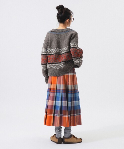 BEAMS BOY（ビームスボーイ）の「ハンドノルディック プルオーバー ニット（ニット/セーター・レディース・ネイビー/ブラウン・ONE SIZE）」の5枚目の写真