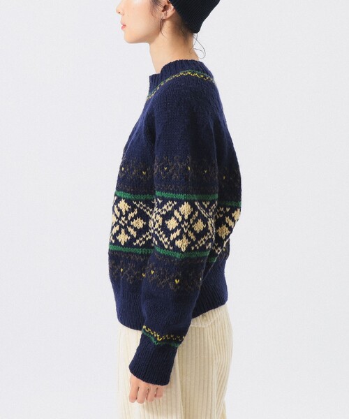 BEAMS BOY（ビームスボーイ）の「ハンドノルディック プルオーバー ニット（ニット/セーター・レディース・ネイビー/ブラウン・ONE SIZE）」の12枚目の写真