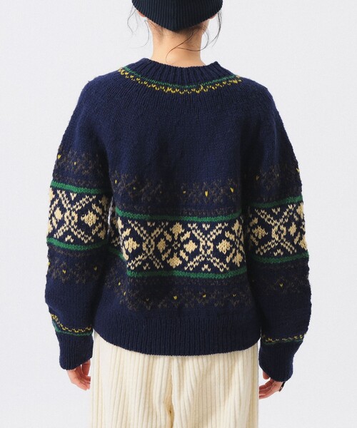 BEAMS BOY（ビームスボーイ）の「ハンドノルディック プルオーバー ニット（ニット/セーター・レディース・ネイビー/ブラウン・ONE SIZE）」の13枚目の写真