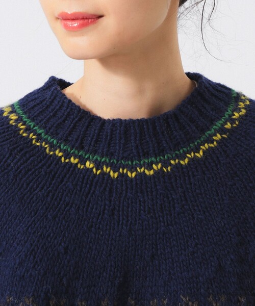 BEAMS BOY（ビームスボーイ）の「ハンドノルディック プルオーバー ニット（ニット/セーター・レディース・ネイビー/ブラウン・ONE SIZE）」の14枚目の写真