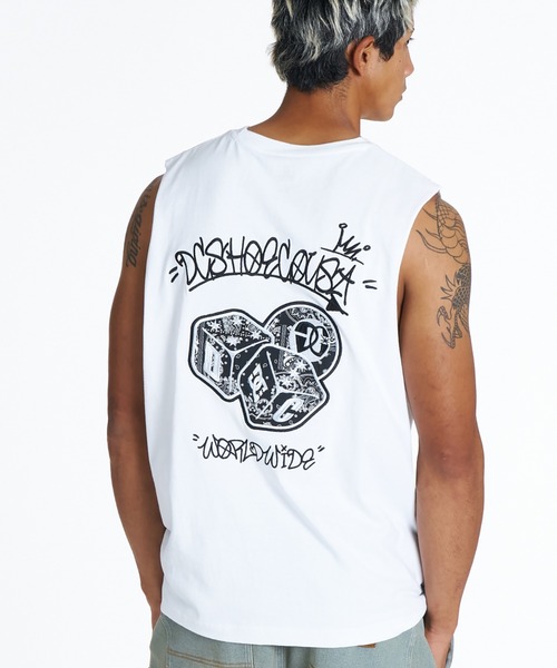 DC SHOES(ディーシーシューズ)の「ディーシーシューズ アウトドアカジュアル 半袖Tシャツ 26 PLAY SL(Tシャツ/カットソー・メンズ・ホワイト/ブラック・M/L/LL)」の1枚目の写真