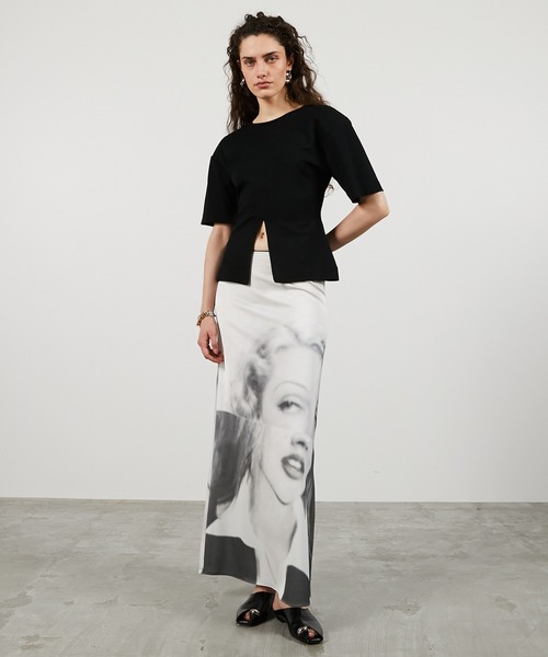 PRANK PROJECT(プランクプロジェクト)の「【2026Summer Pre-Order】フェイスプリントスカート / Face Print Skirt(スカート・レディース・グレー/ホワイト・36/38)」の14枚目の写真