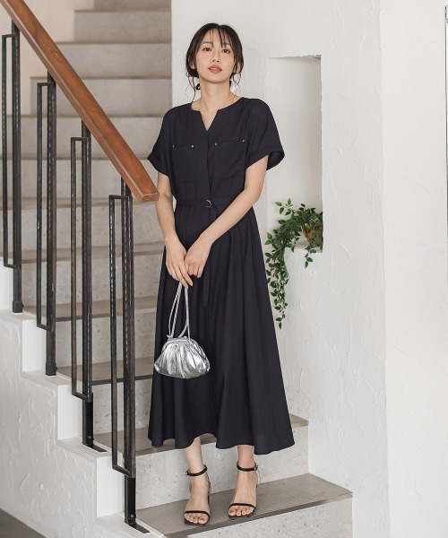 Droite lautreamont(ドロワットロートレアモン)の「ラフロニークロスワンピース(ワンピース・レディース・チャコールグレー/カーキ/ネイビー・S/M)」の5枚目の写真