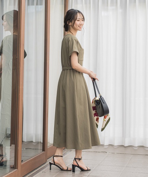 Droite lautreamont(ドロワットロートレアモン)の「ラフロニークロスワンピース(ワンピース・レディース・チャコールグレー/カーキ/ネイビー・S/M)」の12枚目の写真