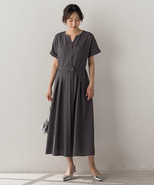 Droite lautreamont(ドロワットロートレアモン)の「ラフロニークロスワンピース(ワンピース・レディース・チャコールグレー/カーキ/ネイビー・S/M)」の14枚目の写真