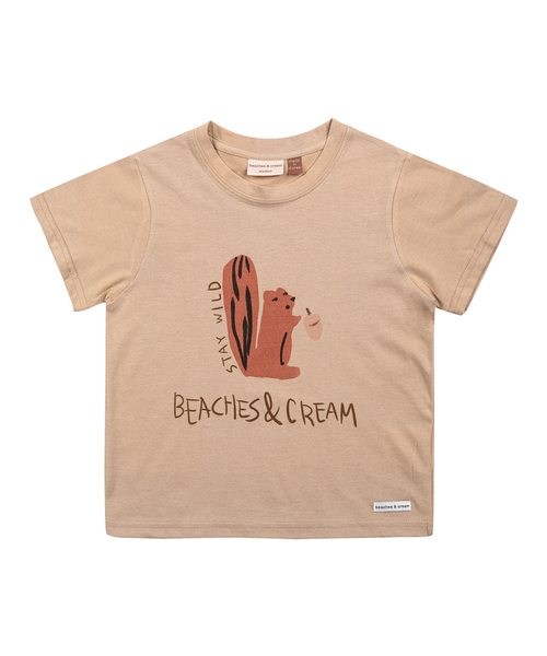 BEACHESAND CREAM KIDS(ビーチスアンドクリームキッズ)の「チップマンク 半袖Tシャツ ベージュ(Tシャツ/カットソー・レディース・ベージュ・SMALL/MEDIUM/LARGE)」の1枚目の写真