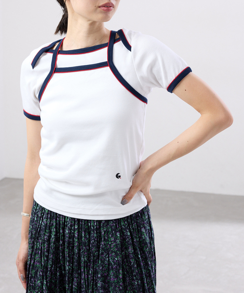 IENA(イエナ)の「Girls Department club COLOR TRIM CAMI キャミソール GDC26A-001(キャミソール・レディース・ホワイト・FREE)」の2枚目の写真