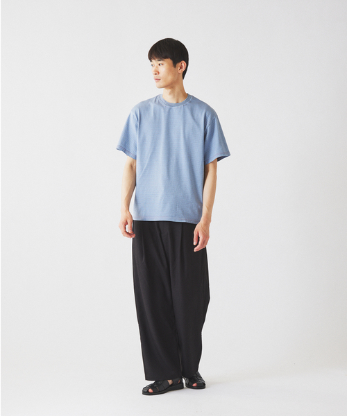 Yonetomi(ヨネトミ)の「米富繊維 / Yonetomi 別注 ガーメントダイ ボーダー Tシャツ(Tシャツ/カットソー・メンズ・ダークグリーン/チャコールグレー/ブラウン/パープル/ブルー系その他・LARGE/MEDIUM)」の9枚目の写真
