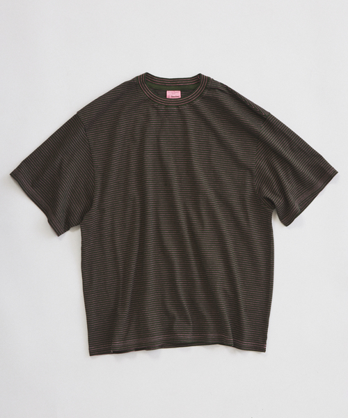 Yonetomi(ヨネトミ)の「米富繊維 / Yonetomi 別注 ガーメントダイ ボーダー Tシャツ(Tシャツ/カットソー・メンズ・ダークグリーン/チャコールグレー/ブラウン/パープル/ブルー系その他・LARGE/MEDIUM)」の3枚目の写真