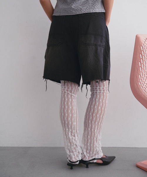 SOEMIN(ソミン)の「【SELECT】Denim bermuda pants/ウエストクロスデニムハーフパンツ(デニムパンツ・レディース・ライトブルー/ブラック・FREE)」の13枚目の写真