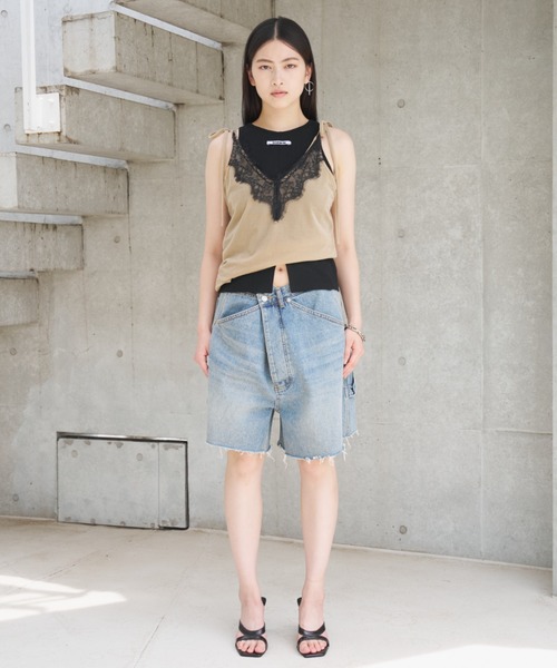 SOEMIN(ソミン)の「【SELECT】Denim bermuda pants/ウエストクロスデニムハーフパンツ(デニムパンツ・レディース・ライトブルー/ブラック・FREE)」の17枚目の写真