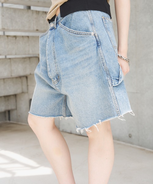 SOEMIN(ソミン)の「【SELECT】Denim bermuda pants/ウエストクロスデニムハーフパンツ(デニムパンツ・レディース・ライトブルー/ブラック・FREE)」の19枚目の写真