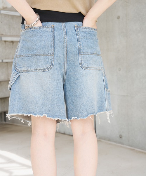 SOEMIN(ソミン)の「【SELECT】Denim bermuda pants/ウエストクロスデニムハーフパンツ(デニムパンツ・レディース・ライトブルー/ブラック・FREE)」の21枚目の写真