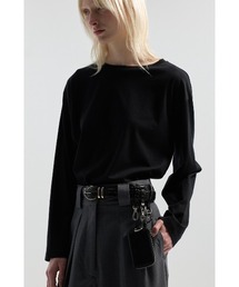 CINOH（チノ）の「UTILITY LEATHER BELT-EMBOSSED LEATHER- SILVER BUCKLE   GOLD - SILVER LOOPS（ベルト）」
