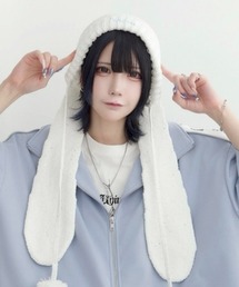 Whinny（ホワイニー）の「Whinny/きらめくうさジャンプ帽（ニットキャップ/ビーニー）」