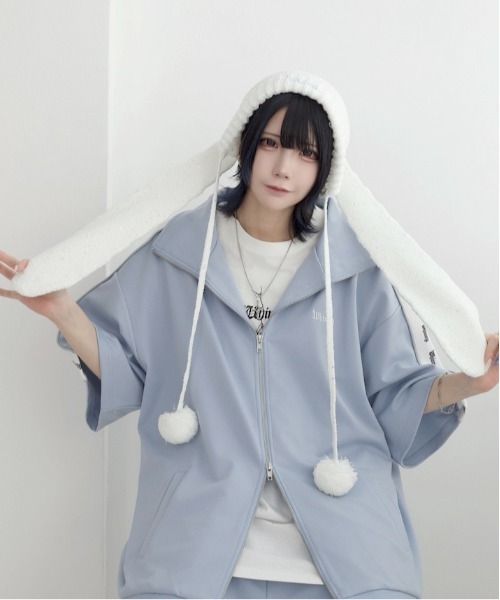 Whinny(ホワイニー)の「Whinny/【2026春夏新作♪】きらめくうさジャンプ帽(ニットキャップ/ビーニー・レディース・ブラック/ホワイト/グレー・FREE)」の10枚目の写真