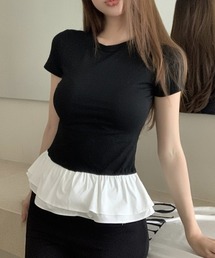 Peplum frill combi tops