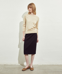 H-LINE MIDI SKIRT_BLACK