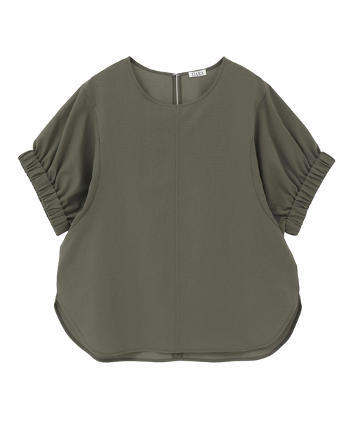 Tiara(ティアラ)の「ドルマンギャザースリーブブラウス(セットアップ可)(シャツ/ブラウス・レディース・ブルー/チャコールグレー/カーキ・FREE)」の8枚目の写真