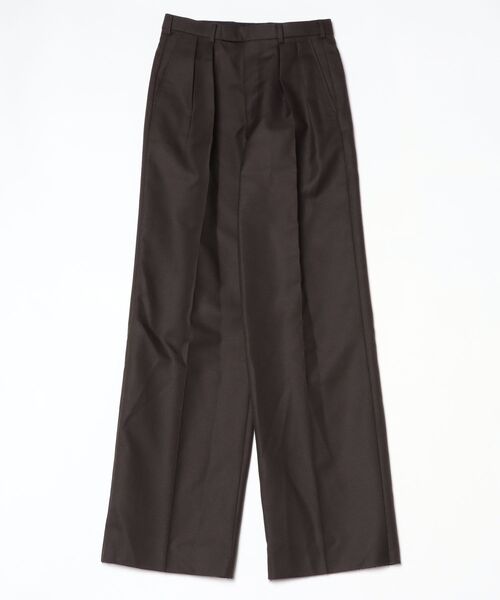 JOHN LAWRENCE SULLIVAN(ジョンローレンスサリバン)の「WOOL MOHAIR GABARDINE WIDE TROUSERS(その他パンツ・メンズ・ブラウン・46)」の1枚目の写真