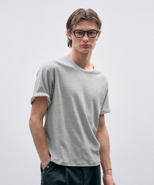 Adoon plain（アドーンプレーン）の「REVERSIBLE DOUBLE FACE T / リバーシブルダブルフェイスT（Tシャツ/カットソー・メンズ・チャコールグレー/ライトグレー/ネイビー/カーキ・MEDIUM/LARGE）」の18枚目の写真