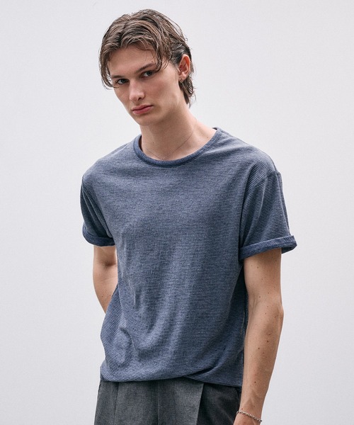 Adoon plain（アドーンプレーン）の「REVERSIBLE DOUBLE FACE T / リバーシブルダブルフェイスT（Tシャツ/カットソー・メンズ・チャコールグレー/ライトグレー/ネイビー/カーキ・MEDIUM/LARGE）」の13枚目の写真