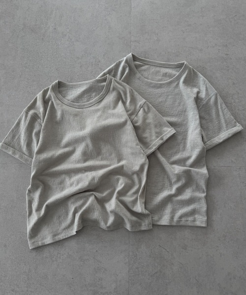 Adoon plain（アドーンプレーン）の「REVERSIBLE DOUBLE FACE T / リバーシブルダブルフェイスT（Tシャツ/カットソー・メンズ・チャコールグレー/ライトグレー/ネイビー/カーキ・MEDIUM/LARGE）」の16枚目の写真