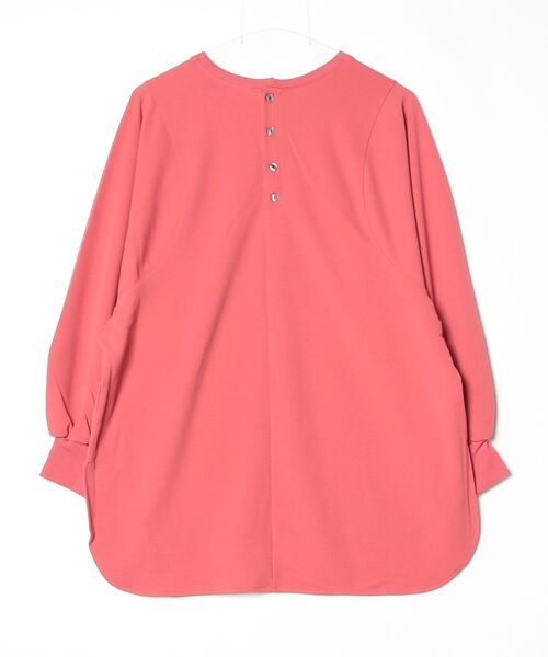OMNES（オムネス）の「梨地バックヘンリーボリュームスリーブプルオーバー長袖（Tシャツ/カットソー・レディース・ピンク・F）」の2枚目の写真