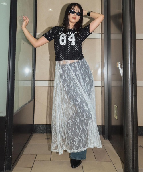 ANAP(アナップ)の「重ね着 レース ロングワンピース(ワンピース・レディース・ホワイト/ブラック・F)」の1枚目の写真