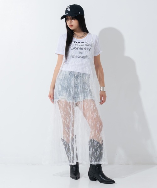 ANAP(アナップ)の「重ね着 レース ロングワンピース(ワンピース・レディース・ホワイト/ブラック・F)」の3枚目の写真