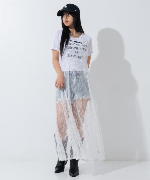 ANAP(アナップ)の「重ね着 レース ロングワンピース(ワンピース・レディース・ホワイト/ブラック・F)」の5枚目の写真