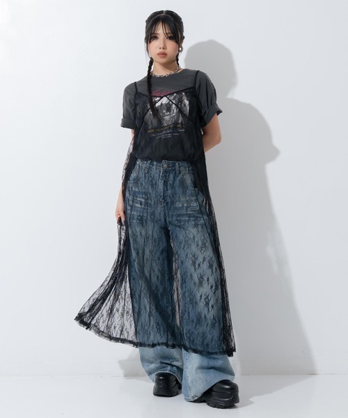 ANAP(アナップ)の「重ね着 レース ロングワンピース(ワンピース・レディース・ホワイト/ブラック・F)」の16枚目の写真