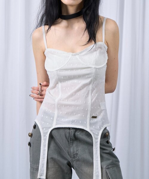 Six M(シックスエム)の「【SixM 】Tulle garter corset(シャツ/ブラウス・レディース・サックスブルー/オフホワイト/ブラック・FREE)」の1枚目の写真