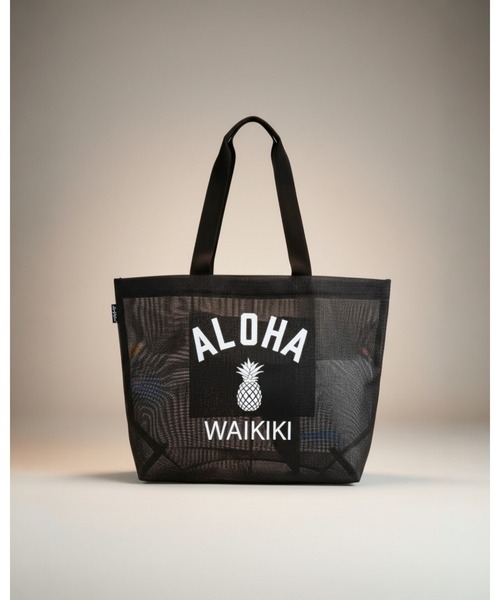 LOCALMOTION HAWAII(ローカルモーション ハワイ)の「ハワイ&リゾートメッシュトートL(トートバッグ・レディース・ミント/ブラック・FREE)」の3枚目の写真