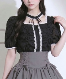 プチハイネックシアーチェックティアードロングワンピース【大きい