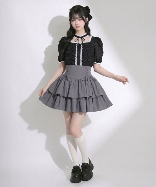 DearMyLoveRose(ディアマイラブローズ)の「チョーカーセットシアードットギャザーブラウス【大きいサイズあり】(シャツ/ブラウス・レディース・オフホワイト/ブラック・L~LL/M-L/LL~3L)」の15枚目の写真
