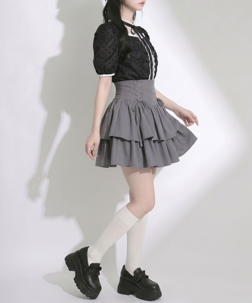 DearMyLoveRose(ディアマイラブローズ)の「チョーカーセットシアードットギャザーブラウス【大きいサイズあり】(シャツ/ブラウス・レディース・オフホワイト/ブラック・L~LL/M-L/LL~3L)」の16枚目の写真