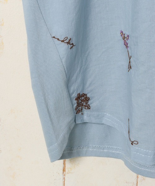 Bleu Bleuet（ブルーブルーエ）の「総刺繍Tシャツ（Tシャツ/カットソー・レディース・ミント/オフホワイト/ターコイズブルー・FREE）」の7枚目の写真